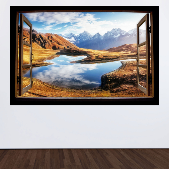 Vinilo Adhesivo Decorativo trampantojo 3D - Lago Montañas