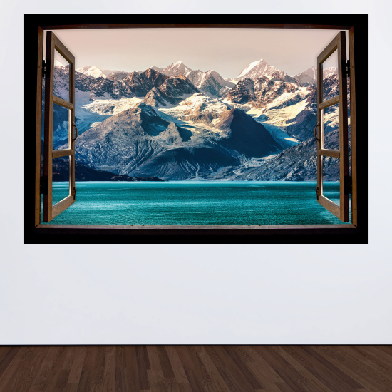 Vinilo Adhesivo Decorativo trampantojo 3D - Lago Montañas