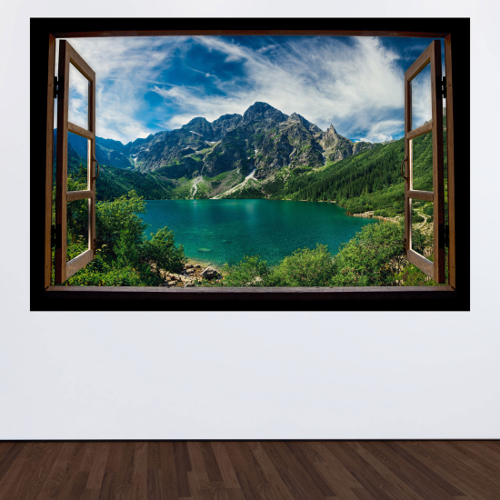 Vinilo Adhesivo Decorativo trampantojo 3D - Lago Montañas
