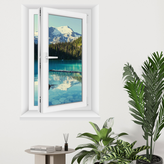 Vinilo Adhesivo Decorativo trampantojo 3D - Lago Montañas