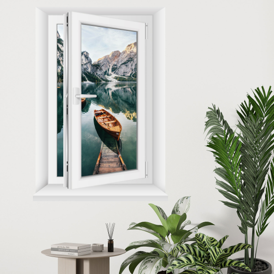 Vinilo Adhesivo Decorativo trampantojo 3D - Lago Montañas
