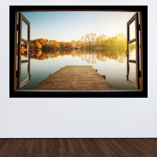 Vinilo Adhesivo Decorativo trampantojo 3D - Lago Pontón