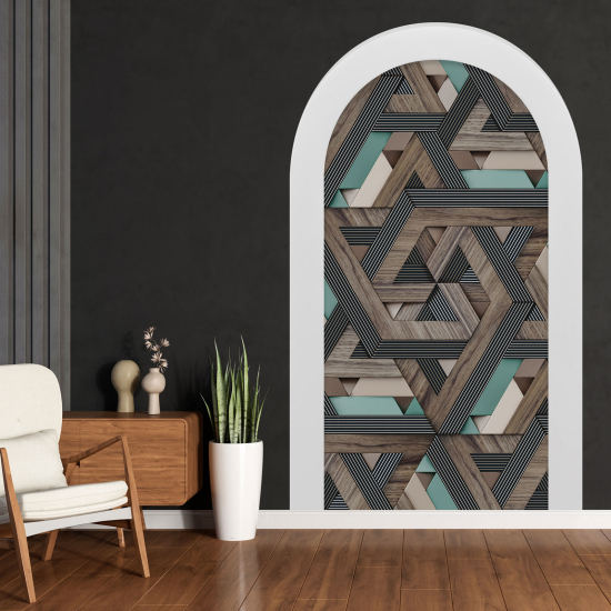 Vinilo Adhesivo Decorativo trampantojo 3D - Madera geométrica