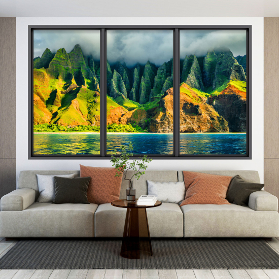 Vinilo Adhesivo Decorativo trampantojo 3D - Montañas