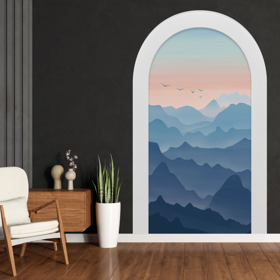 Vinilo Adhesivo Decorativo trampantojo 3D - Montañas Boho
