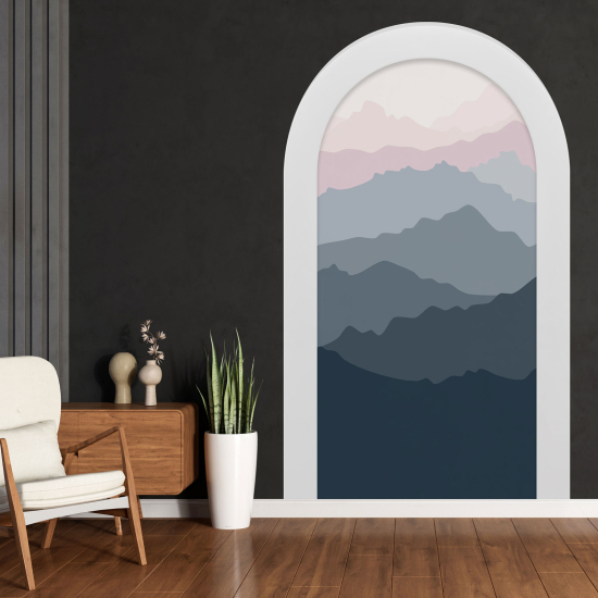 Vinilo Adhesivo Decorativo trampantojo 3D - Montañas Boho