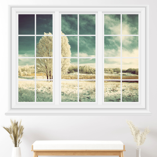 Vinilo Adhesivo Decorativo trampantojo 3D - Paisaje Invierno
