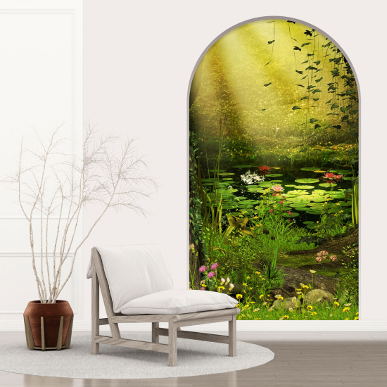 Vinilo Adhesivo Decorativo trampantojo 3D - Paisaje y lago