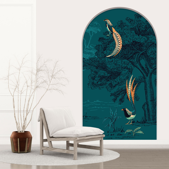 Vinilo Adhesivo Decorativo trampantojo 3D - Pájaros del Paraíso