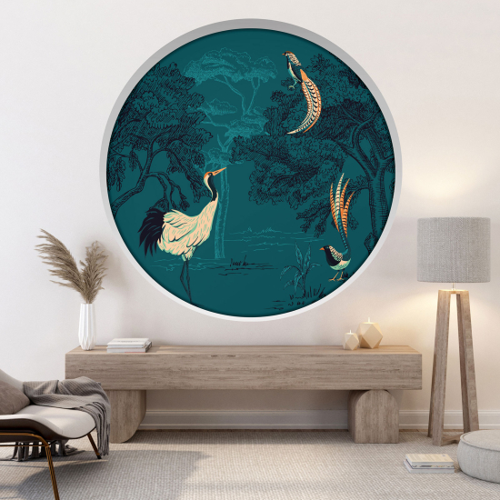 Vinilo Adhesivo Decorativo trampantojo 3D - Pájaros del Paraíso