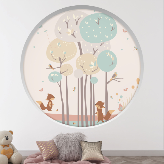 Vinilo Adhesivo Decorativo trampantojo 3D para niños - Infantil - Animales