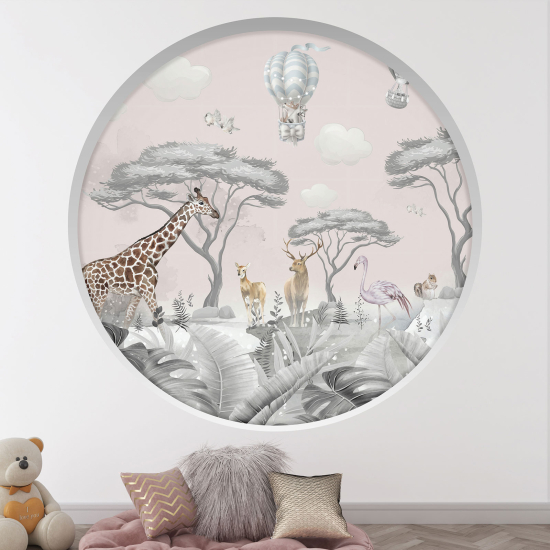 Vinilo Adhesivo Decorativo trampantojo 3D para niños - Infantil - Animales