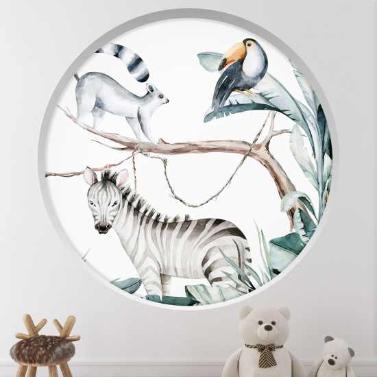 Vinilo Adhesivo Decorativo trampantojo 3D para niños - Infantil - Animales