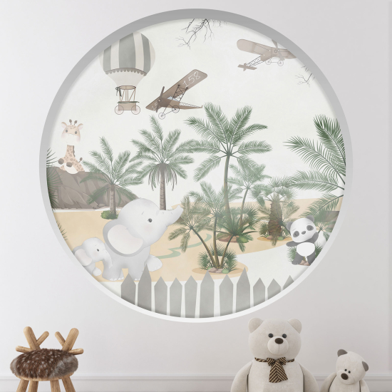 Vinilo Adhesivo Decorativo trampantojo 3D para niños - Infantil - Animales