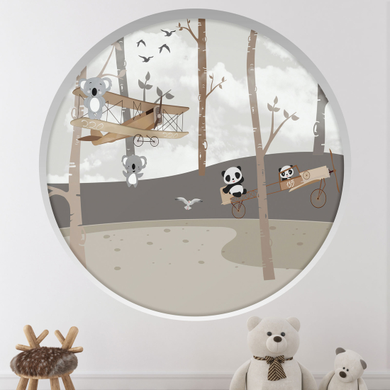 Vinilo Adhesivo Decorativo trampantojo 3D para niños - Infantil - Animales aviones