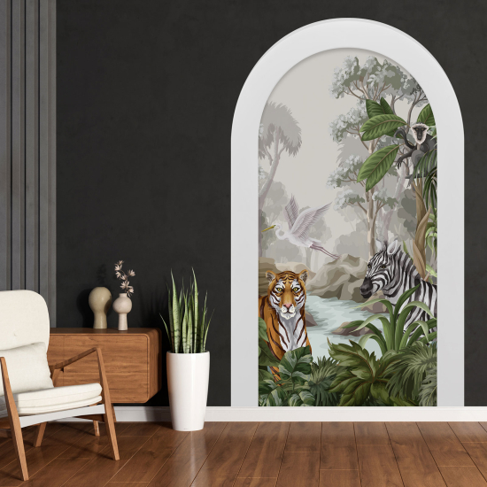 Vinilo Adhesivo Decorativo trampantojo 3D para niños - Infantil - Animales de la Jungla