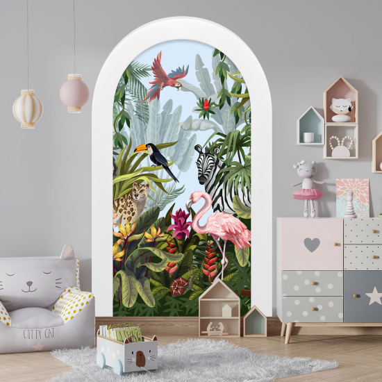 Vinilo Adhesivo Decorativo trampantojo 3D para niños - Infantil - Animales de la jungla