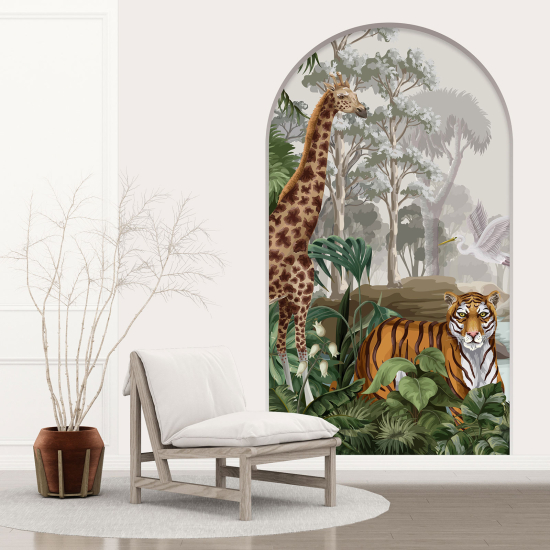 Vinilo Adhesivo Decorativo trampantojo 3D para niños - Infantil - Animales de la jungla