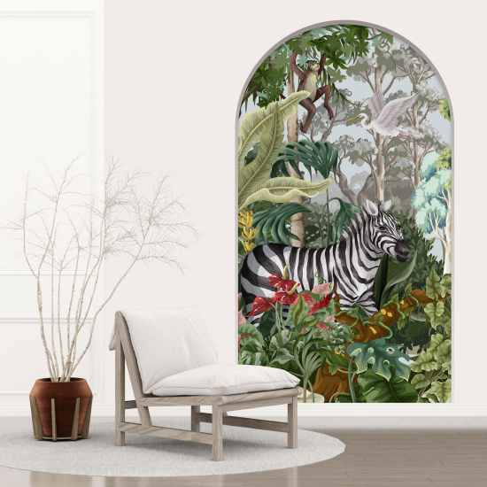 Vinilo Adhesivo Decorativo trampantojo 3D para niños - Infantil - Animales de la jungla
