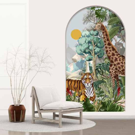 Vinilo Adhesivo Decorativo trampantojo 3D para niños - Infantil - Animales de la jungla