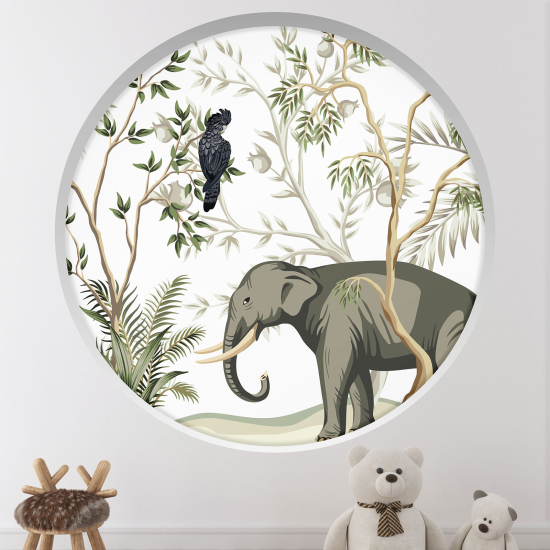 Vinilo Adhesivo Decorativo trampantojo 3D para niños - Infantil - Animales de la jungla