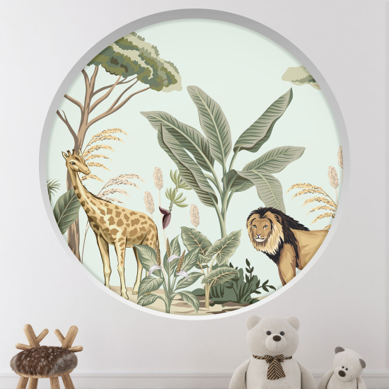 Vinilo Adhesivo Decorativo trampantojo 3D para niños - Infantil - Animales de la jungla