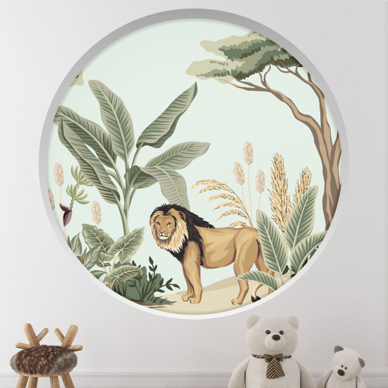 Vinilo Adhesivo Decorativo trampantojo 3D para niños - Infantil - Animales de la jungla