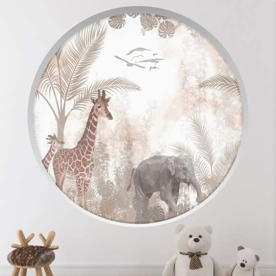Vinilo Adhesivo Decorativo trampantojo 3D para niños - Infantil - Animales de la jungla