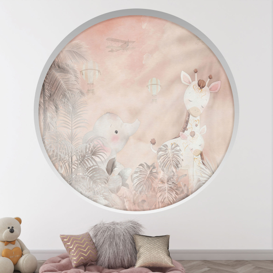 Vinilo Adhesivo Decorativo trampantojo 3D para niños - Infantil - Animales de la jungla