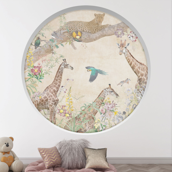 Vinilo Adhesivo Decorativo trampantojo 3D para niños - Infantil - Animales de la jungla