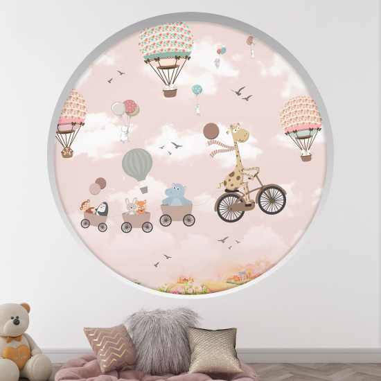 Vinilo Adhesivo Decorativo trampantojo 3D para niños - Infantil - Animales en el cielo