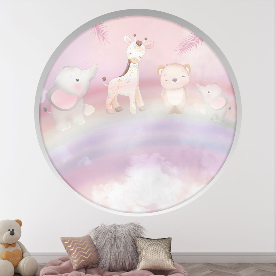 Vinilo Adhesivo Decorativo trampantojo 3D para niños - Infantil - Animales en el cielo