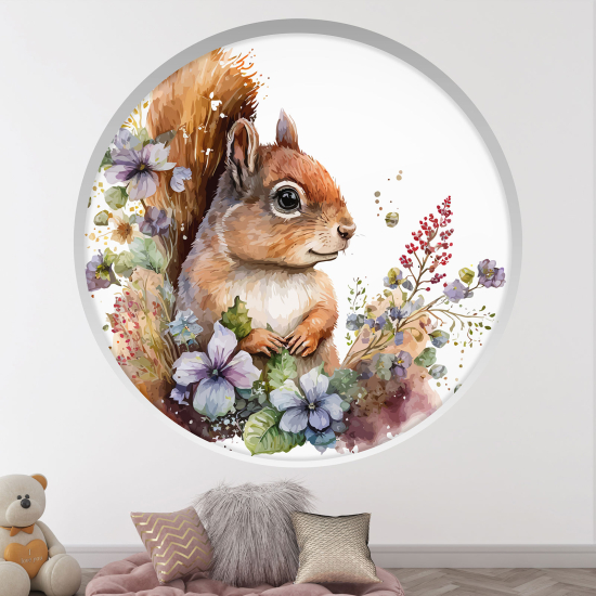 Vinilo Adhesivo Decorativo trampantojo 3D para niños - Infantil - Ardilla