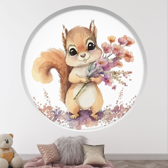 Vinilo Adhesivo Decorativo trampantojo 3D para niños - Infantil - Ardilla
