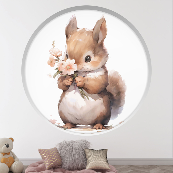 Vinilo Adhesivo Decorativo trampantojo 3D para niños - Infantil - Ardilla
