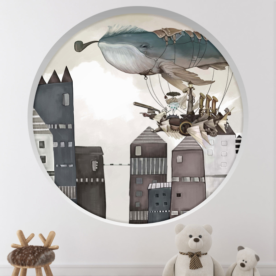 Vinilo Adhesivo Decorativo trampantojo 3D para niños - Infantil - Ballena