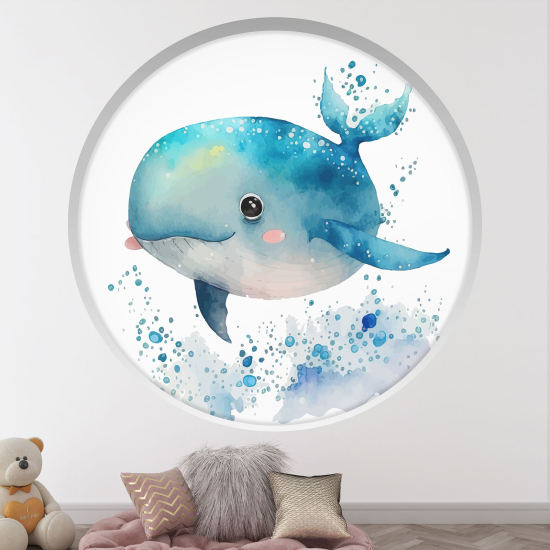 Vinilo Adhesivo Decorativo trampantojo 3D para niños - Infantil - Ballena