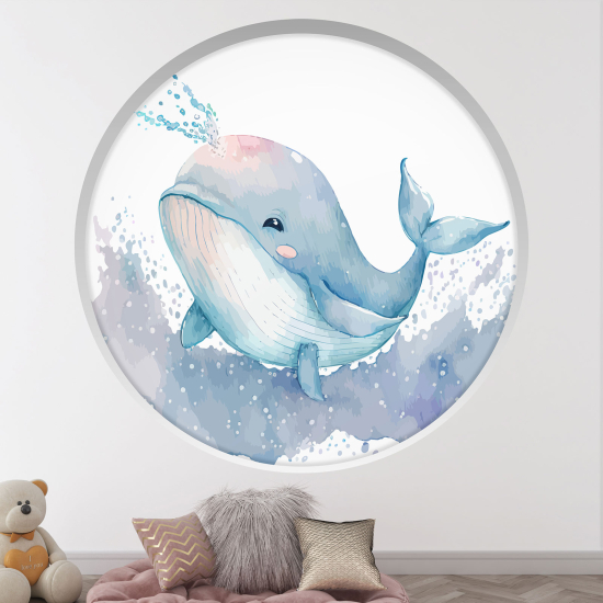 Vinilo Adhesivo Decorativo trampantojo 3D para niños - Infantil - Ballena