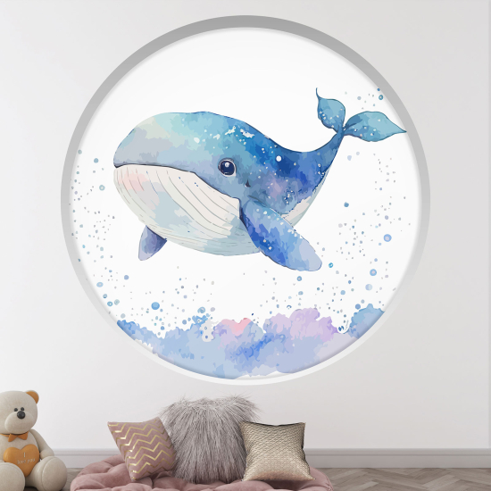 Vinilo Adhesivo Decorativo trampantojo 3D para niños - Infantil - Ballena