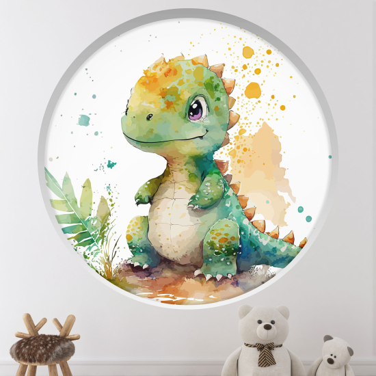 Vinilo Adhesivo Decorativo trampantojo 3D para niños - Infantil - Bebé dinosaurio