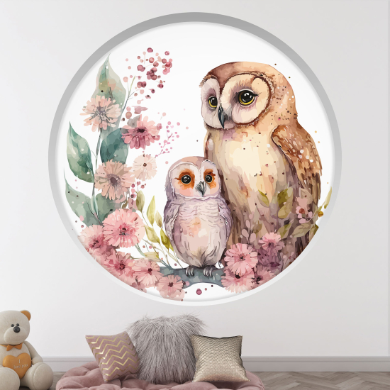 Vinilo Adhesivo Decorativo trampantojo 3D para niños - Infantil - Búhos