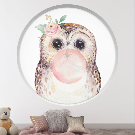 Vinilo Adhesivo Decorativo trampantojo 3D para niños - Infantil - Búhos burbuja
