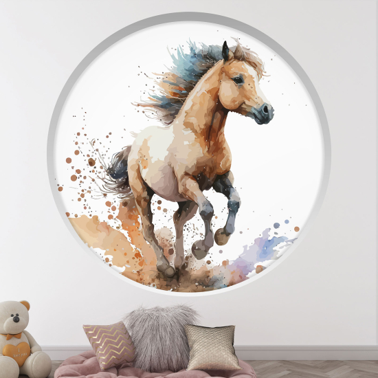 Vinilo Adhesivo Decorativo trampantojo 3D para niños - Infantil - Caballo
