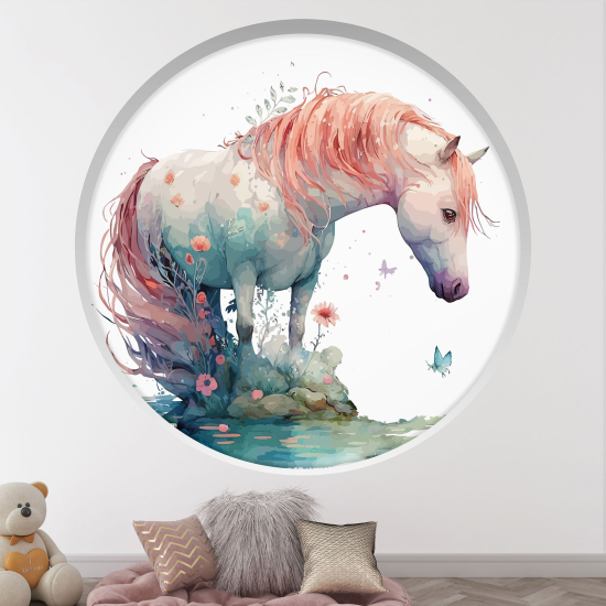 Vinilo Adhesivo Decorativo trampantojo 3D para niños - Infantil - Caballo