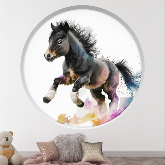 Vinilo Adhesivo Decorativo trampantojo 3D para niños - Infantil - Caballo