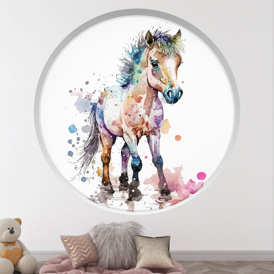 Vinilo Adhesivo Decorativo trampantojo 3D para niños - Infantil - Caballo
