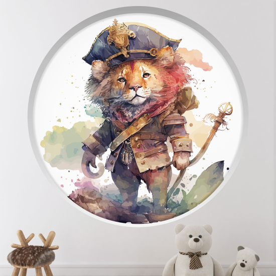 Vinilo Adhesivo Decorativo trampantojo 3D para niños - Infantil - Capitán león