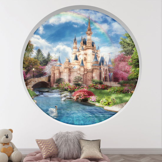 Vinilo Adhesivo Decorativo trampantojo 3D para niños - Infantil - Castillo