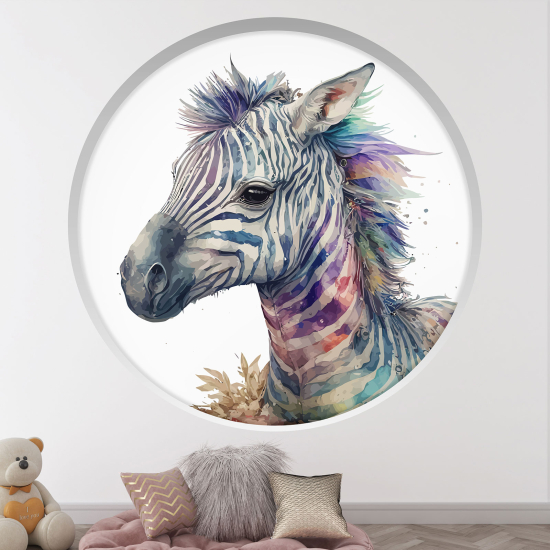 Vinilo Adhesivo Decorativo trampantojo 3D para niños - Infantil - Cebra