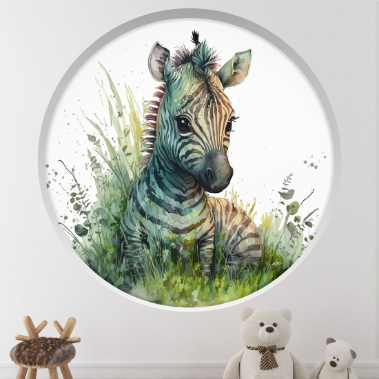 Vinilo Adhesivo Decorativo trampantojo 3D para niños - Infantil - Cebra
